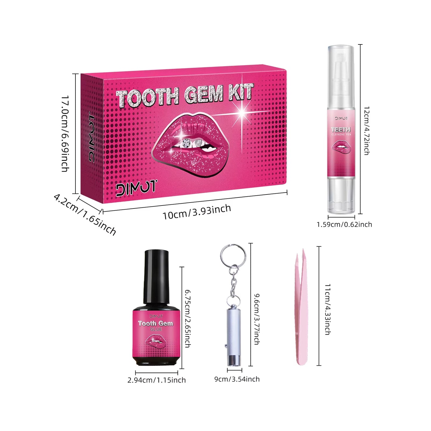 DIY Tooth Gem Kit with DIY Crystals Glue & Light Starter Set for Face Body Temporary Shiny Teeth Jewelry Crystal Accessories