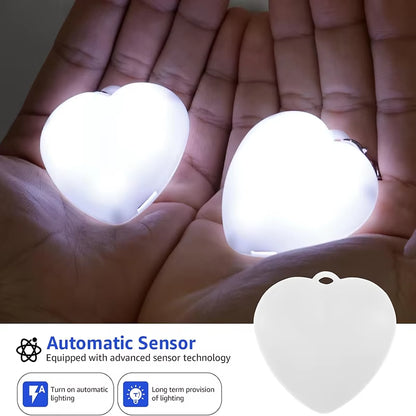 Girls' Backpack with Heart-Shaped Accessories Ambient Light USB Charging Touch-Sensitive LED Mini Night Light