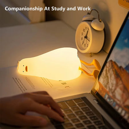 Kawaii Animal Led Table Lamp Toddler Night Light Silicone Kids Toy Gifts Bedroom Bedside Desk Room Decor Rechargeable Mood Light