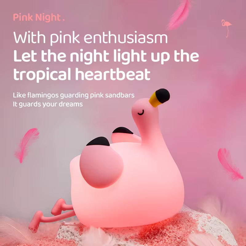 Kawaii Animal Led Table Lamp Toddler Night Light Silicone Kids Toy Gifts Bedroom Bedside Desk Room Decor Rechargeable Mood Light
