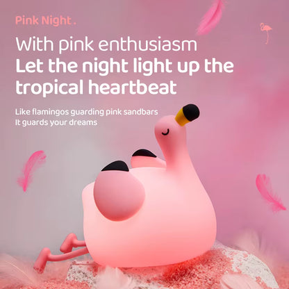 Kawaii Animal Led Table Lamp Toddler Night Light Silicone Kids Toy Gifts Bedroom Bedside Desk Room Decor Rechargeable Mood Light