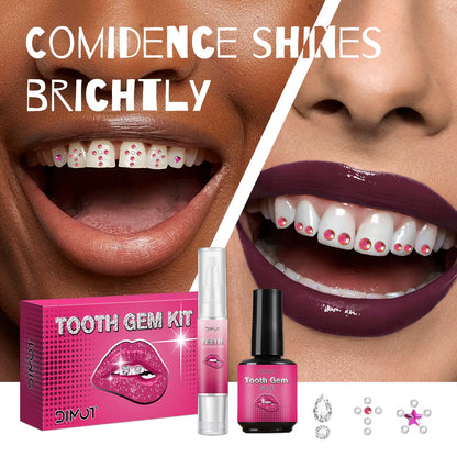 DIY Tooth Gem Kit with DIY Crystals Glue & Light Starter Set for Face Body Temporary Shiny Teeth Jewelry Crystal Accessories