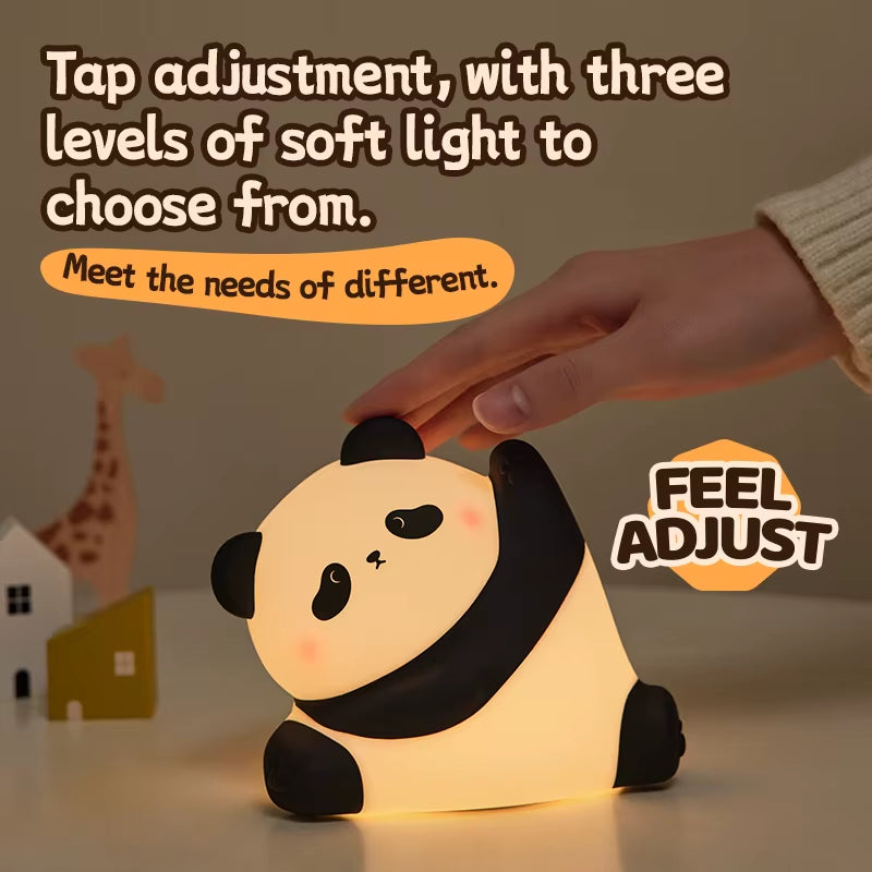 Kawaii Animal Led Table Lamp Toddler Night Light Silicone Kids Toy Gifts Bedroom Bedside Desk Room Decor Rechargeable Mood Light