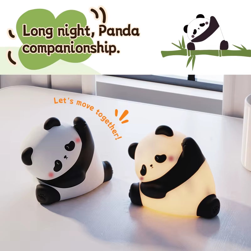Kawaii Animal Led Table Lamp Toddler Night Light Silicone Kids Toy Gifts Bedroom Bedside Desk Room Decor Rechargeable Mood Light
