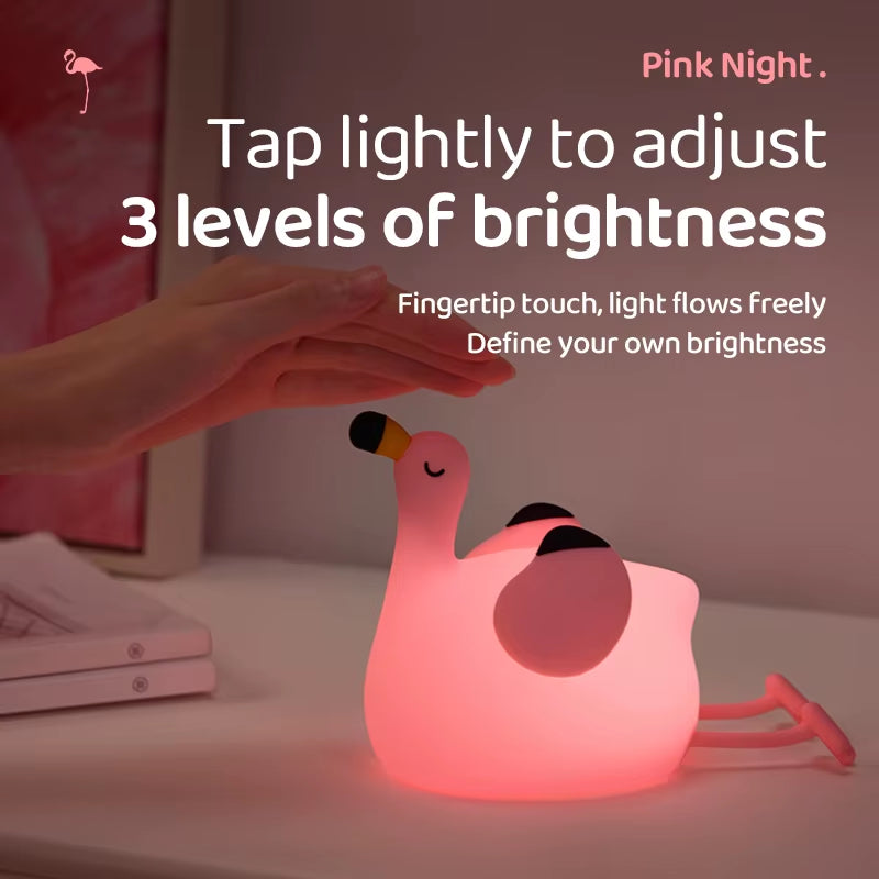 Kawaii Animal Led Table Lamp Toddler Night Light Silicone Kids Toy Gifts Bedroom Bedside Desk Room Decor Rechargeable Mood Light